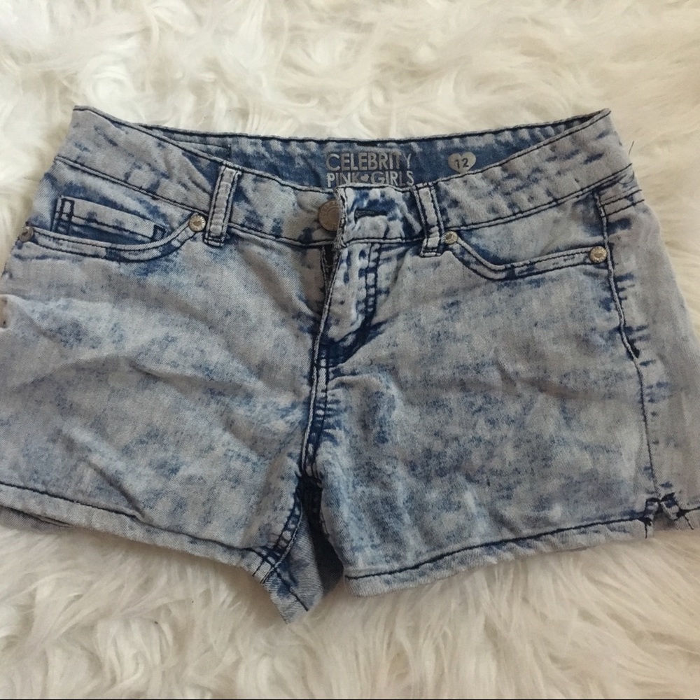 Faded Denim Shorts